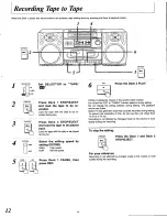 Preview for 12 page of Panasonic RXDT530 - RADIO CASSETTE W/CD Operating Instructions Manual