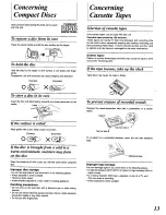 Preview for 13 page of Panasonic RXDT530 - RADIO CASSETTE W/CD Operating Instructions Manual