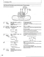 Preview for 14 page of Panasonic RXED90 - RADIO CASSETTE W/CD Operating Instructions Manual