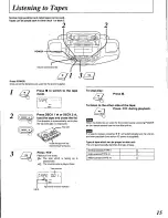 Preview for 15 page of Panasonic RXED90 - RADIO CASSETTE W/CD Operating Instructions Manual