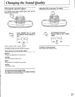 Preview for 21 page of Panasonic RXED90 - RADIO CASSETTE W/CD Operating Instructions Manual