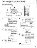 Preview for 23 page of Panasonic RXED90 - RADIO CASSETTE W/CD Operating Instructions Manual