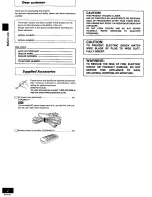 Предварительный просмотр 2 страницы Panasonic RXES25 - RADIO CASSETTE W/CD Operating Instructions Manual