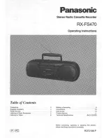 Panasonic RXFS470 - RADIO CASSETTE-LOW Operating Instructions Manual предпросмотр