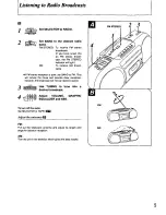 Предварительный просмотр 5 страницы Panasonic RXFS470 - RADIO CASSETTE-LOW Operating Instructions Manual