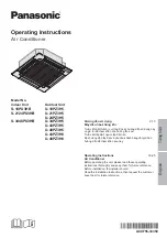 Предварительный просмотр 1 страницы Panasonic S-18PU3HB Operating Instructions Manual