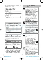 Предварительный просмотр 2 страницы Panasonic S-22MU2E5A Operating Instructions Manual