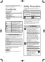 Предварительный просмотр 2 страницы Panasonic S-22MU2E5B Operating Instructions Manual