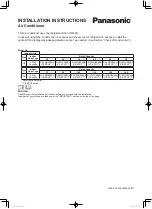 Предварительный просмотр 1 страницы Panasonic S-22MU2E5BN Installation Instructions Manual