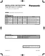 Preview for 1 page of Panasonic : S-26PU1U6 Installation Instructions Manual