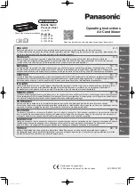 Panasonic S-3650PF3E Operating Instructions Manual предпросмотр