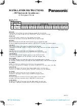 Panasonic S-36MY2E5A CZ-KPY3A Installation Instructions Manual preview