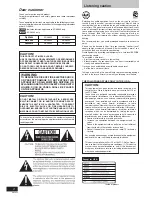 Preview for 2 page of Panasonic SA-AK230 Operating Instructions Manual