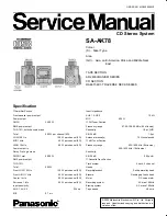 Preview for 1 page of Panasonic SA-AK78 Service Manual