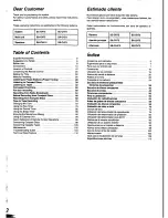 Preview for 2 page of Panasonic SA-CH72 Operating Instructions Manual