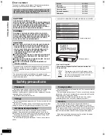 Предварительный просмотр 2 страницы Panasonic SA-HT335 Operating Instructions Manual