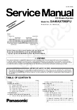 Preview for 1 page of Panasonic SA-MAX7000PU Service Manual