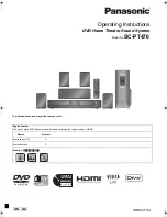 Preview for 1 page of Panasonic SA-PT470 Operating Instructions Manual