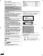 Preview for 2 page of Panasonic SA-PT470 Operating Instructions Manual