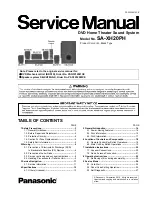 Предварительный просмотр 1 страницы Panasonic SA-XH20PH Service Manual