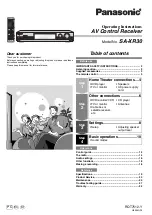 Preview for 1 page of Panasonic SA-XR30 Operating Instructions Manual