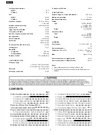 Предварительный просмотр 2 страницы Panasonic SA-XR700EG Service Manual