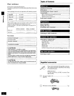 Preview for 2 page of Panasonic SAAK20 - MINI HES W/CD-P Operating Instructions Manual