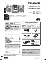 Preview for 1 page of Panasonic SAAK240 - HES SYSTEM Operating Instructions Manual