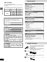 Предварительный просмотр 2 страницы Panasonic SAAK58 - MINI HES W/CD Operating Instructions Manual