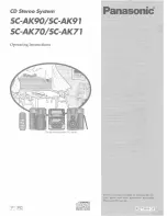 Предварительный просмотр 1 страницы Panasonic SAAK70 - MINI HES W/CD-P Operating Instructions Manual