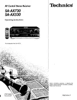 Preview for 1 page of Panasonic SAAX730 - RECEIVER Operating Instructions Manual