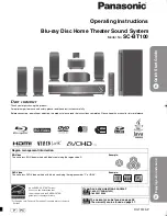 Panasonic SABT100 - BLU-RAY DVD HOME THEATER SOUND SYSTEM Operating Instructions Manual preview