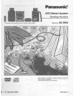 Предварительный просмотр 1 страницы Panasonic SADK2 - 5 DISC DVD/CD CHANGE Operating Instructions Manual