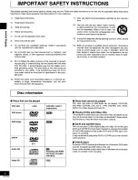 Preview for 4 page of Panasonic SADT100 - MINI SYSTEM RECEIVER Operating Manual