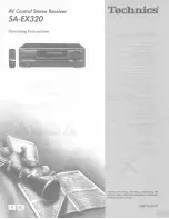 Panasonic SAEX320 - RECEIVER Operating Manual preview