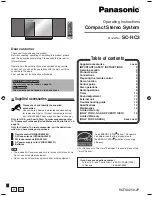 Panasonic SAHC3 - COMPACT STEREO SYSTEM Operating Instructions Manual preview