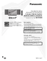 Предварительный просмотр 1 страницы Panasonic SAHC40 - COMPACT STEREO SYSTEM Operating Manual