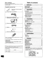 Предварительный просмотр 2 страницы Panasonic SAHE7 - RECEIVER Operating Instructions Manual