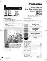 Preview for 1 page of Panasonic SAHT15 - A/V RECEIVER Operating Instructions Manual