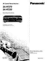 Preview for 1 page of Panasonic SAHT230 - RECEIVER Operating Instructions Manual