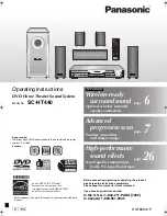 Preview for 1 page of Panasonic SAHT440 - RECEIVER Operating Instructions Manual