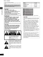 Предварительный просмотр 2 страницы Panasonic SAHT650 - RECEIVER W/5-DISK DV Operating Instructions Manual