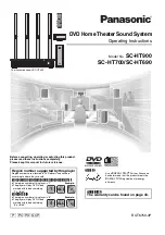 Panasonic SAHT690 - DVD THEATER RECEIVER Operating Instructions Manual предпросмотр