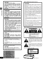 Предварительный просмотр 2 страницы Panasonic SAHT75 - RECEIVER Operating Instructions Manual