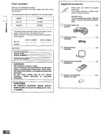 Preview for 2 page of Panasonic SAPM01 - MINI HES W/CD PLAYER Operating Instructions Manual