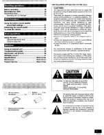 Preview for 3 page of Panasonic SAPM11 - MINI HES W/CD PLAYER Operating Instructions Manual