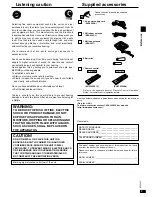 Preview for 3 page of Panasonic SAXR25 - DIGITAL A/V RECEIVER Operating Instructions Manual