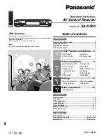 Preview for 1 page of Panasonic SAXR50 - DIGITAL A/V RECEIVER Operating Instructions Manual