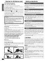 Preview for 2 page of Panasonic SAXR50 - DIGITAL A/V RECEIVER Operating Instructions Manual