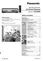 Preview for 1 page of Panasonic SAXR55 - A/V RECEIVER Operating Instructions Manual